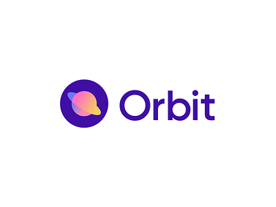 Orbit blockchain branding cosmos crypto david deividas gradient logo mercury modern o o logo orbit planet saturn space startup symbol tech technology