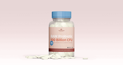 Wholesome Wellness Raw Probiotic Packaging bottle branding design minimal packaging pill probiotic supplement