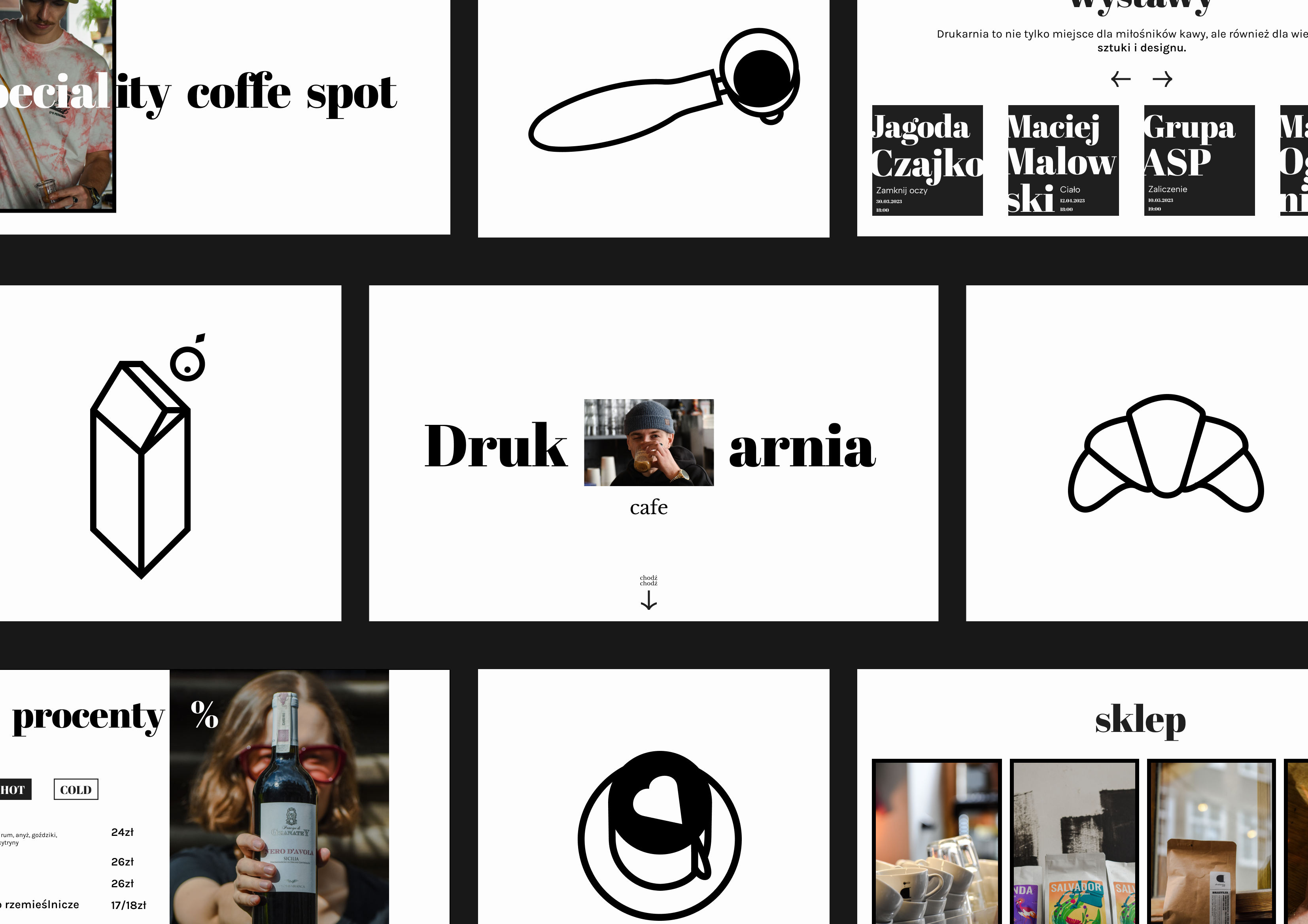 Drukarnia Cafe Website figma ui ux web design
