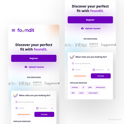 Foundit Landing Page Redesign | Job Platform Mobile Website design figma foundit job mobile ui ux website