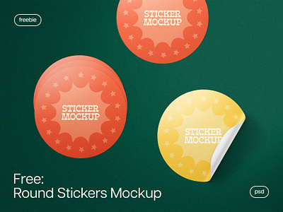 Round Stickers Mockup advertising brand branding download free freebie identity logo mockup pixelbuddha print psd sticker stickers