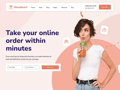 Food Delivery website Template design app branding design ecommerce website graphic design illustration logo typography ui ux vector web page webdesign website design website templates