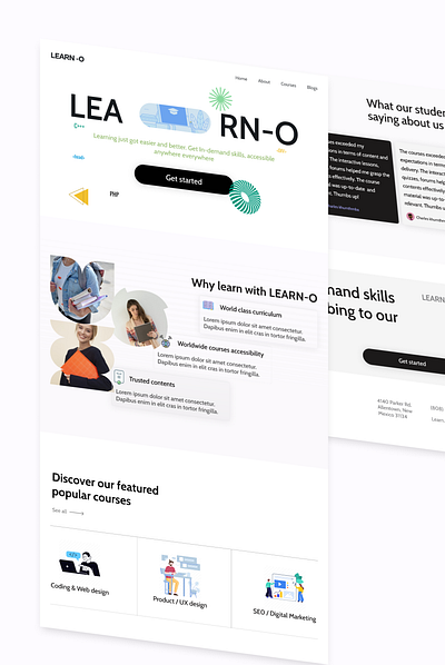 LEARN-O E-learning website design ui ux
