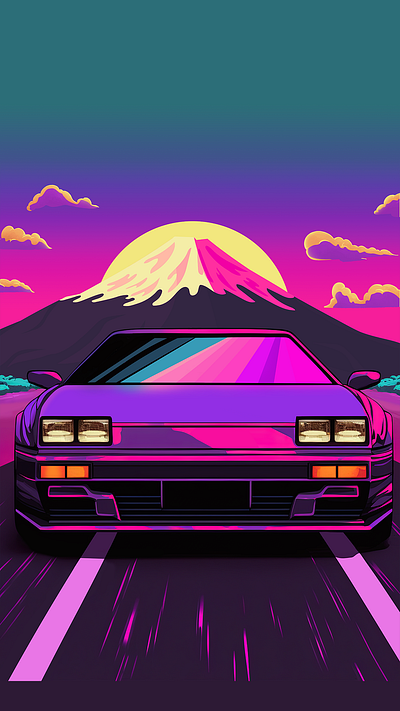 Retro Reverie automotive art car art car illustration cyberpunk design digital art illustration japanese cars jdm retroart