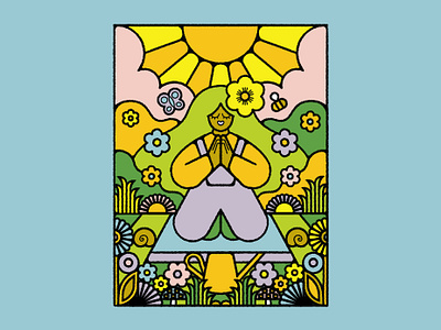 Gardening for Mind, Body and Soul ☀️ 🌼 🙏 book book cover character character design garden gardening illustration inkygoodness inkygoodness collective make your mark mindful living mindfulness procreate psychedelia psychedelic retro seventies sixties sun sunshine