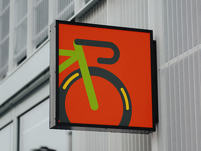 Triathlon series: cycling abstract bike green illustration minimal red