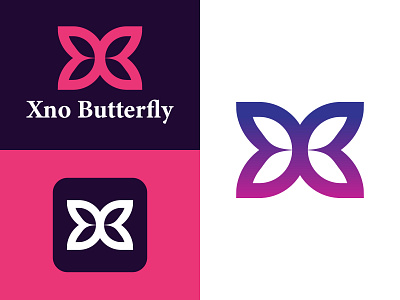 X Butterfly Modern Logo | Xno Butterfly Logo Design branding butterfly logo design flat logo logo logo design logodesign logofolio logos logotipo logotype minimal logo modern logo vector x letter logo x logo