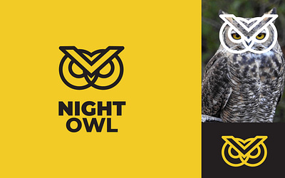 Night Owl-Logo Design(Unused) animal logo app logo brand identity branding creative logo illustration logo logo design minimal logo modern logo owl logo