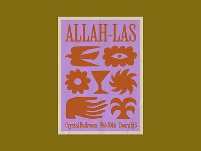 all is not lost so long as we have allah-las allah las bird cloud color palette concert design eye flower graphic design hand illustration indie music palm tree poster print sun symbols typography