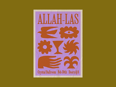 all is not lost so long as we have allah-las allah las bird cloud color palette concert design eye flower graphic design hand illustration indie music palm tree poster print sun symbols typography