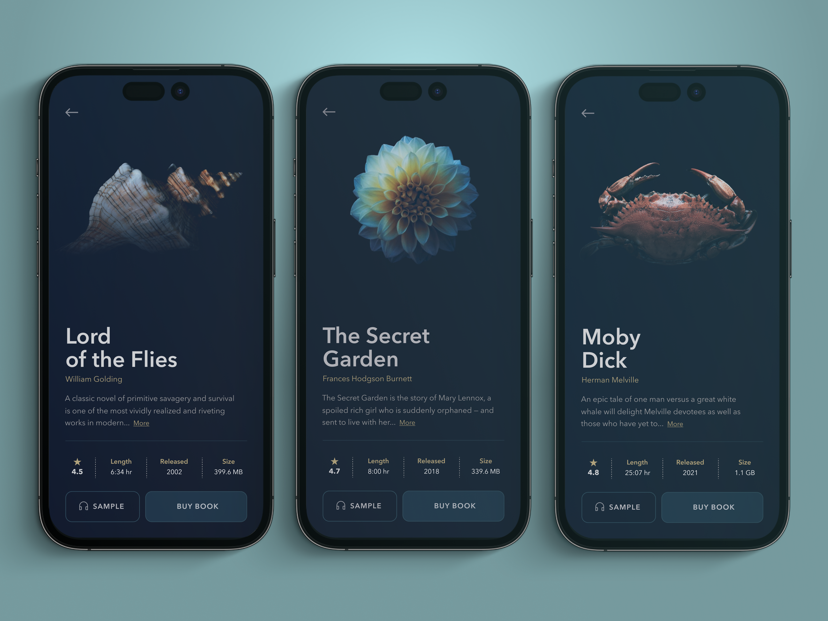 Book UI Concept app creative direction dark mode design figma interaction mobile mobile app prototype ui ux visual design