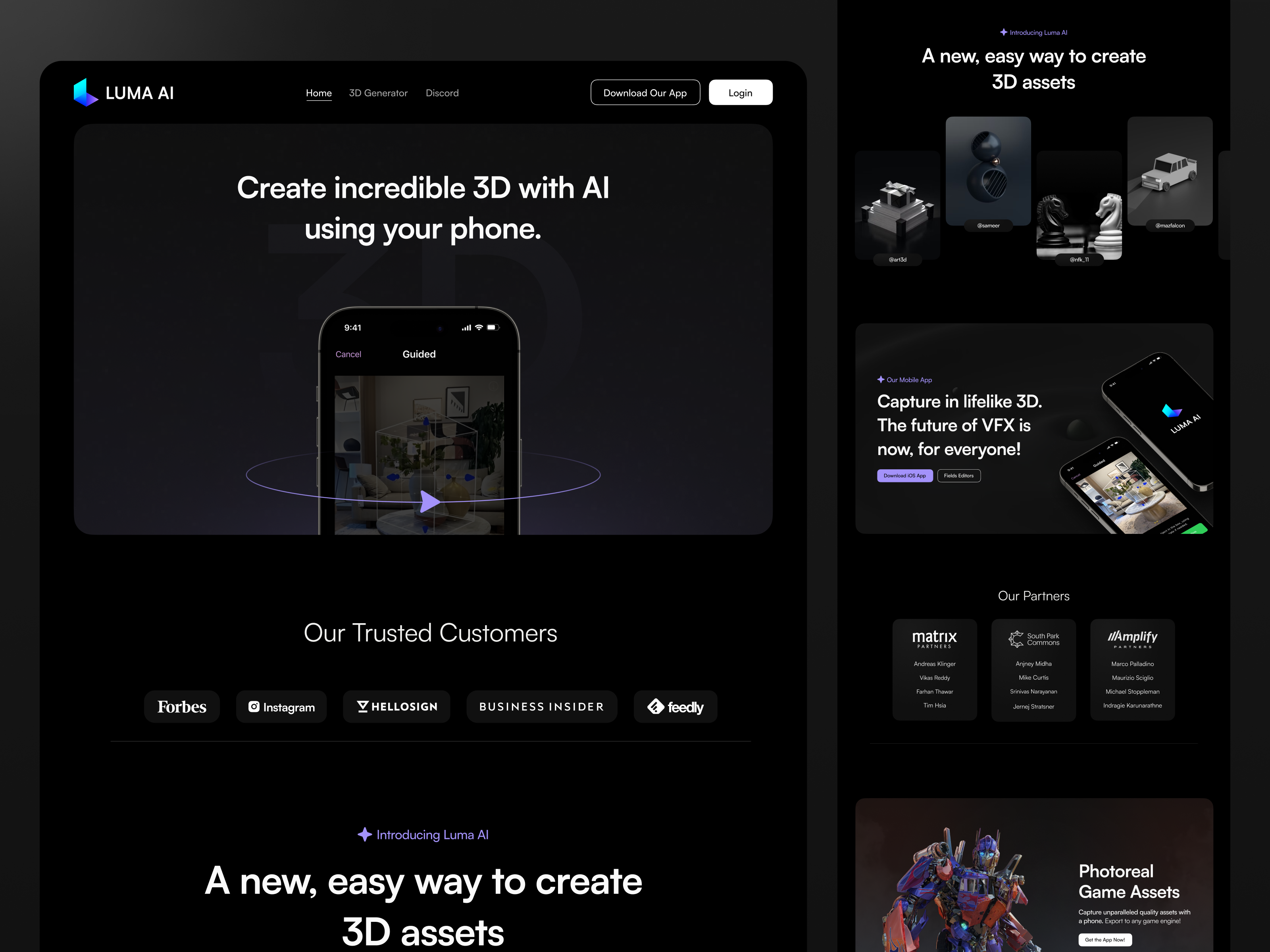 Luma AI - Website UI UX Redesign ai ai design ai landing page ai product design ai tool website ai web design ai web landing page ai website app landing page design app website artificial intelligence website landing page product website saas saas landing page saas ux saas website saas website design ui design ui ux design
