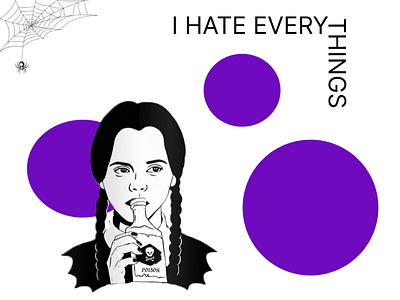 Wednesday Addams abstract addams art artwork black paainting prpl spider trends wednesday