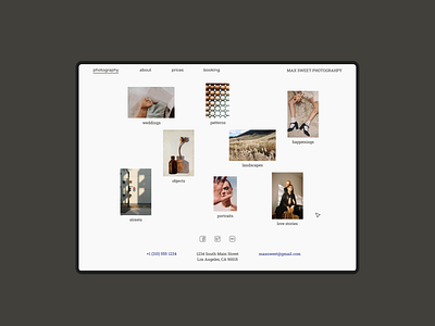 Web design. Portfolio for the photographer aftereffects animation catalogue design figma interface motion graphics photography preview ui ux uxui web webdesign