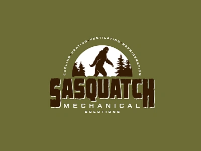 Sasquatch Mechanical Branding badge big brand branding earth foot forest freelance identity logo logos mikemerrilldesign patch project sasquatch trees type wild woods wordmark