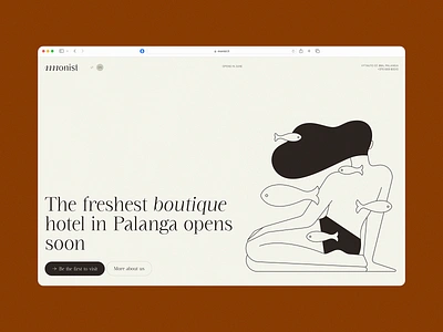 Monist Boutique Hotel llustration brand illustration branding character design editorial fashion illustration magazine ui ux website website design woman