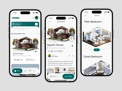 HOMMIE - Real Estate Mobile App agent app app design building home home listing housing mobile mobile app mobile app design properties real estate real estate agency real estate app real estate broker realtor ui ux