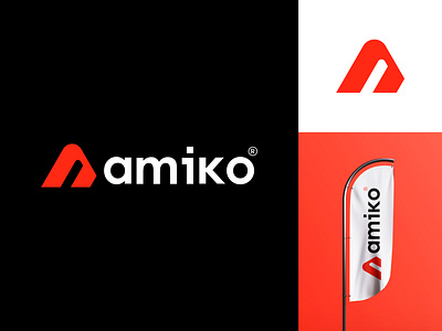 amiko branding - logo design a aim brand guidelines brand identity design branding creative logo design letter a lettermark logo minimal monogram symbol target tech logo technology unused visual identity