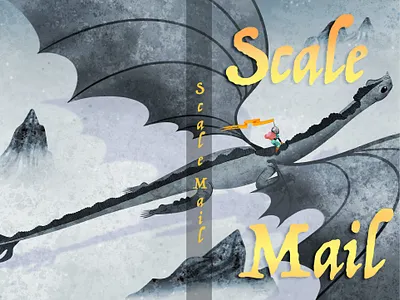 Scale Mail childrens book illustration cook cover dragon dragon rider illustration mail photoshop post office usps wrap around book cover