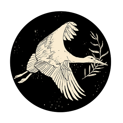 Stork Sticker animals crane design drawing illustration logo plant procreate sticker
