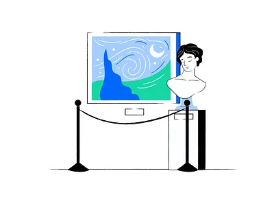 Museum Simpletix design flat illustration line art linearte minimal motion graphics styleframe vector