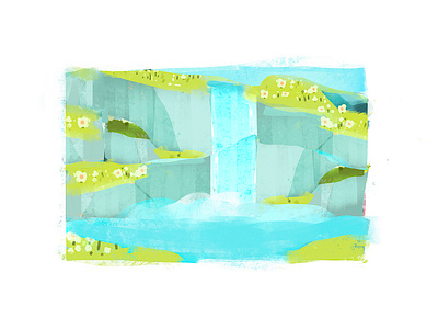 waterfall illustration