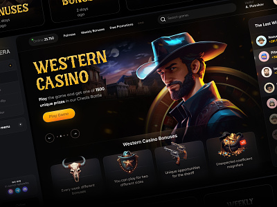 Western Online Casino Ui Template betting casino illustrations casino template casino ui casino visual gambling gambling game ui game dashboard game ui illustrations online casino roulette game template ui kit