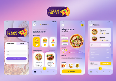 PIZZA frenzy Fast food restaurant design graphic design ui ux