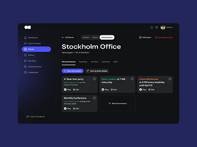 Smart-office dashboard cards dark dashboard desktop ui ux