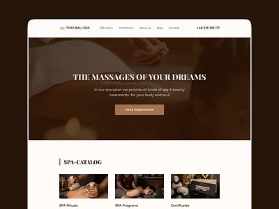 Thai Bali Spa Redesign Concept design figma ui ux ui web design