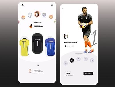 Football app for buying jerseys ⚽ design figma football