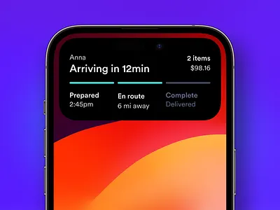 Mobile Delivery Tracker apple delivery design delivery tracker dynamic island ios product design saas saas design tracker widget
