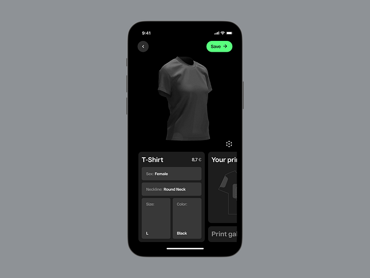 Tshirt printing app by Nikita Belousov on Dribbble