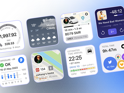 Widgets for iOS branding color dailyui design typography ui