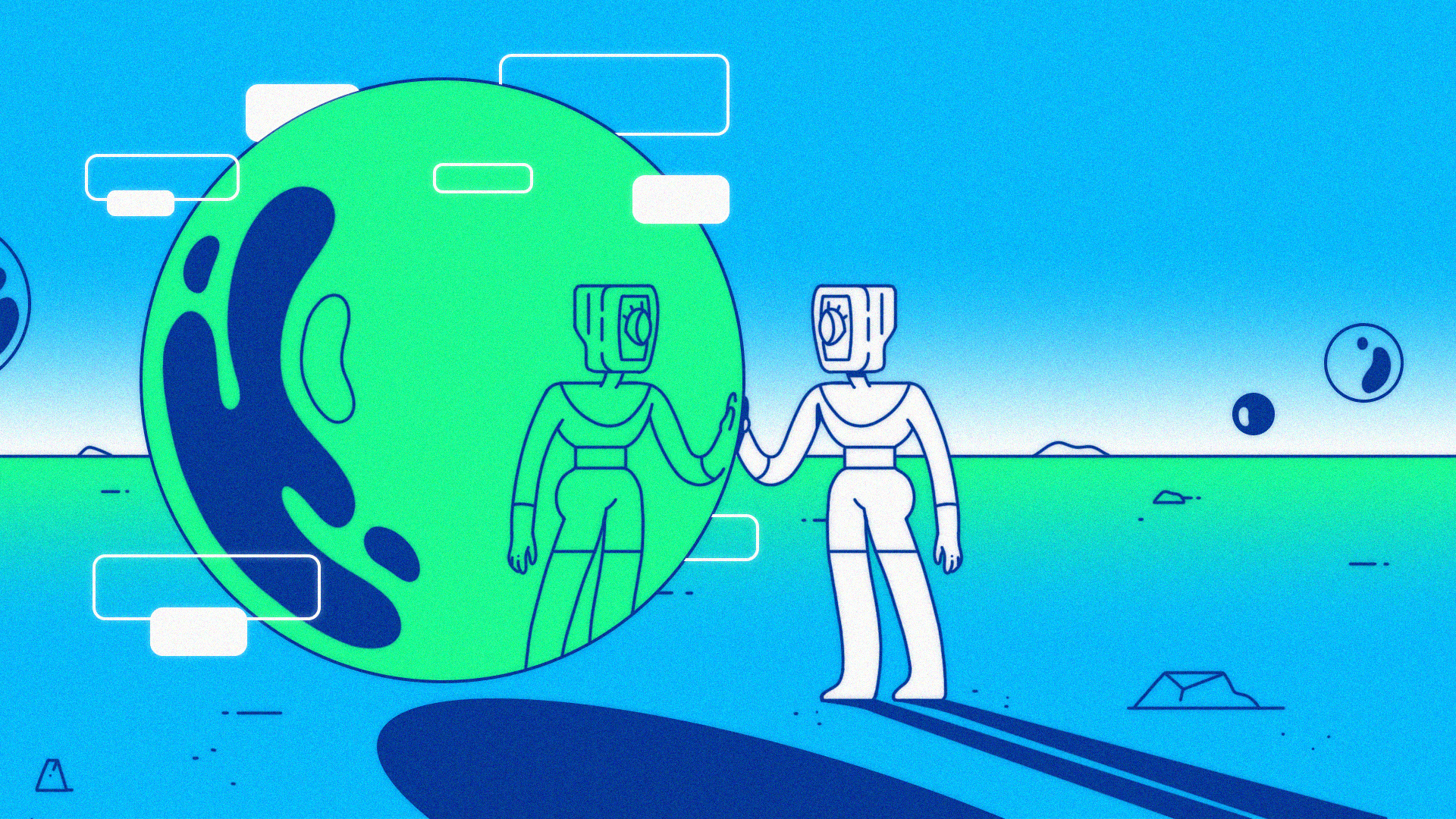 Find Your Why alien character gradients illustration motion motion graphics noise reflection robot space style frame texture