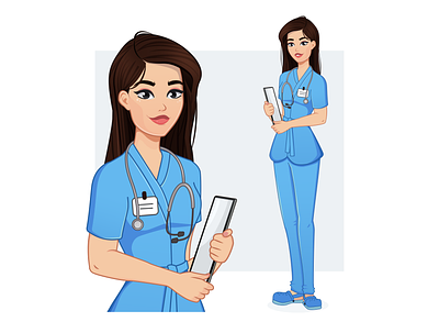 Nurse in cartoon style cartoon illustration nurse vector woman