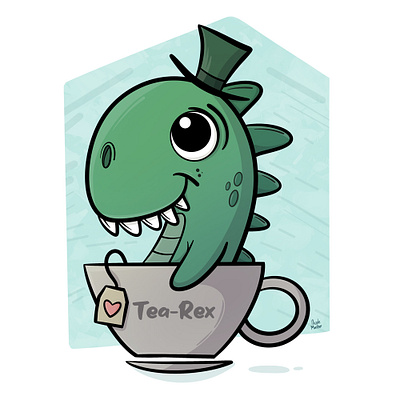 Tea-Rex chara character character design cute design dino graphic design illustration rex