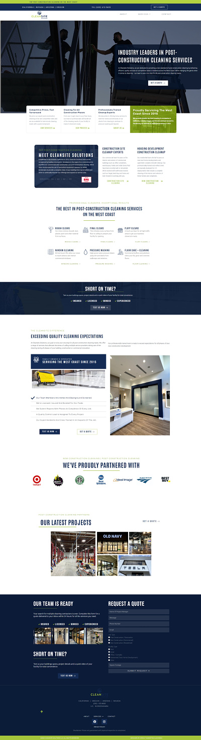 Homepage Design for Commercial Cleaning Service cleaning service design homepage ux web design