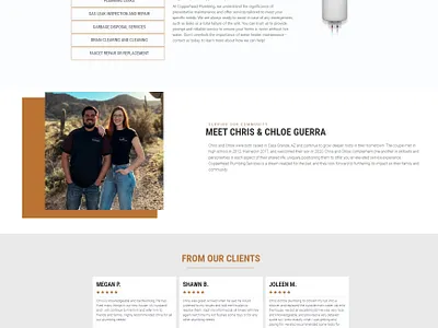 Plumbing Service Single Page Website Design homepage plumbing service ux web design