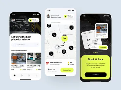 ParkFinder app design figma ios ui ui design ux