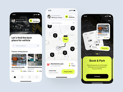 ParkFinder app design figma ios ui ui design ux