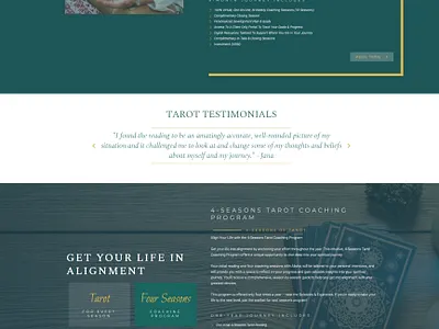 Single Page Web Design for Tarot Reader elementor homepage life coach tarot ux web design wordpress