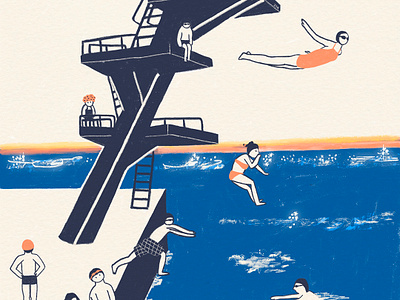 Dive design digital digitaldrawing dive drawing graphic design illustration swim