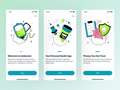 Medocator App design illustration kit medicine ui ui design uidesign uikit uikits uiux ux