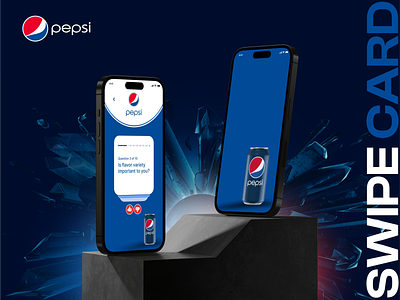 Pepsi Swipe Card for Quiz branding design illustration pepsi quiz ui