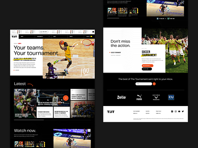 The Tournament - Basketball and Soccer League Website basketball design home homepage landing page news slider soccer sports ui user interface ux website website design website ui website ux