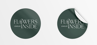 Flowers Inside logo/sticker design graphic design illustration logo брендинг визитка фирменный стиль