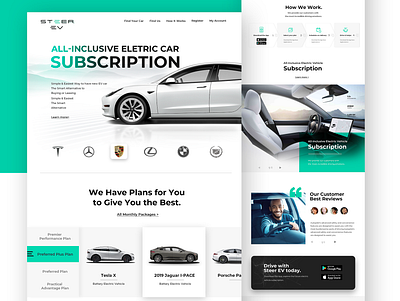 Subscription website car tesla web design