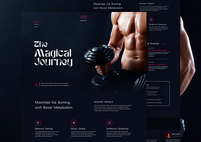 Gym Fitness Website Design dark ui fitness layout gym layout