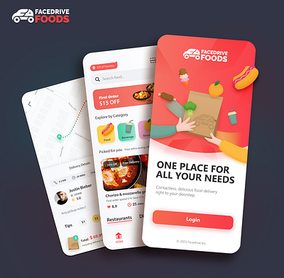 Food delivery app app design ui